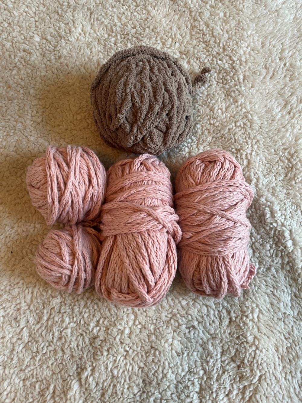 Assorted Pink and Taupe Weight 7 Yarn Bundle Destash Lot